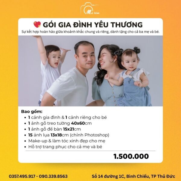 GÓI CHỤP ẢNH GIA ĐÌNH - GIA ĐÌNH YÊU THƯƠNG