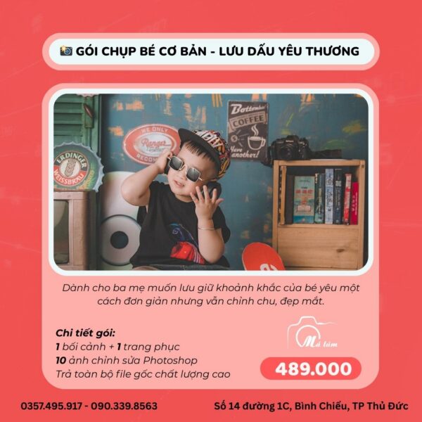 Gói Chụp Ảnh Bé Cơ Bản - Lưu Dấu Yêu Thương