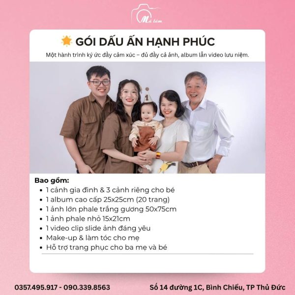 Gói Chụp Ảnh Gia Đình - Dấu Ấn Hạnh Phúc