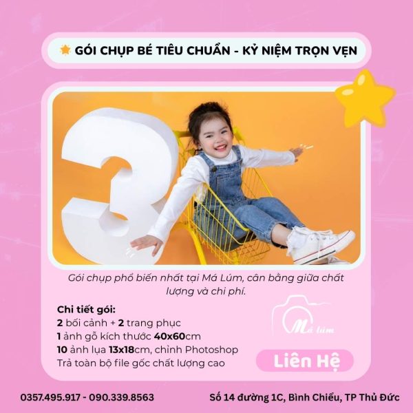 Gói Chụp Ảnh Bé Tiêu Chuẩn - Kỷ Niệm Trọn Vẹn