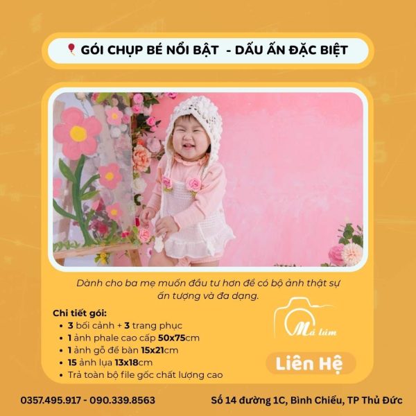 Gói Chụp Ảnh Bé Nổi Bật - Dấu Ấn Đặc Biệt