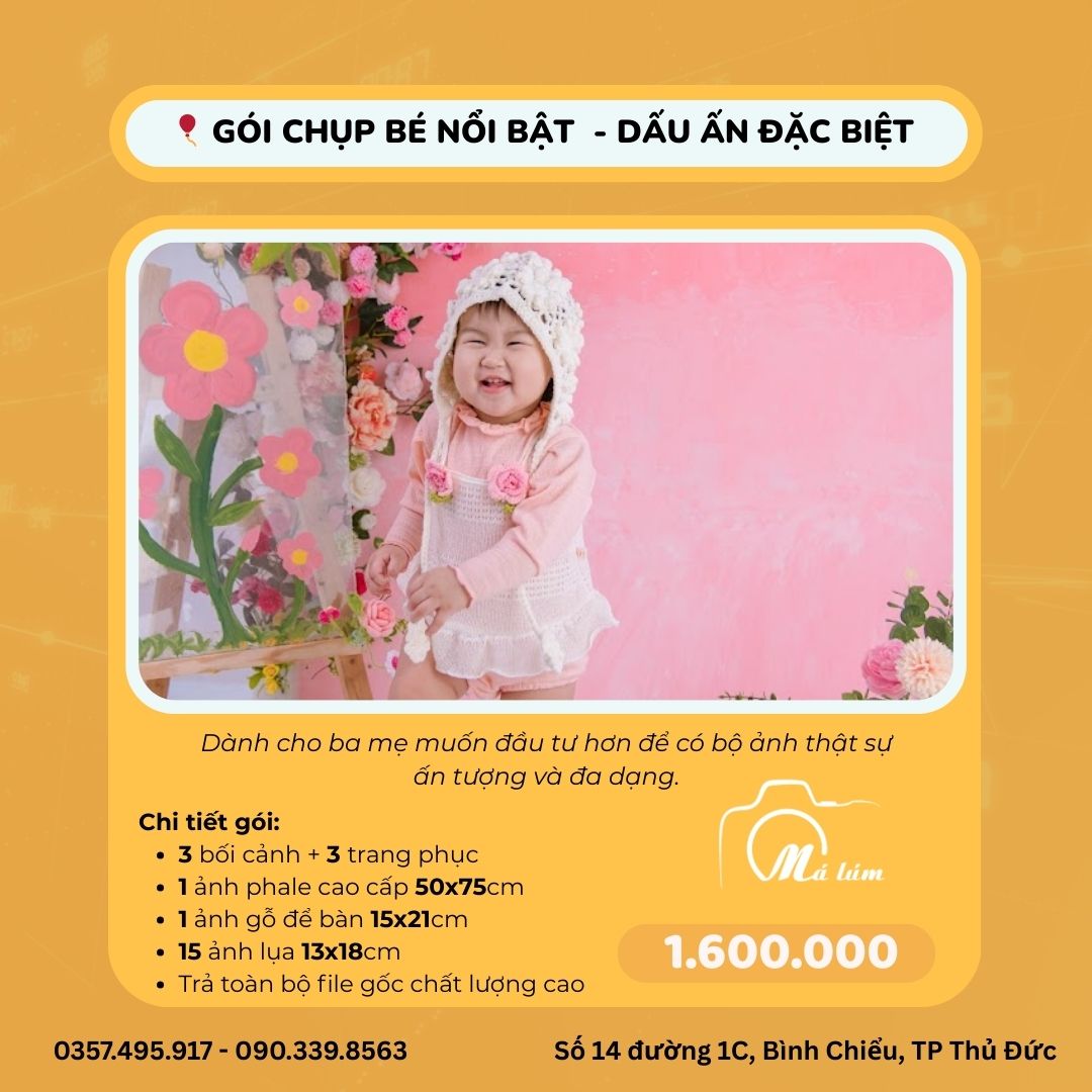 Chụp Ảnh Bé Chuyên Nghiệp Thủ Đức – Ghi Dấu Tuổi Thơ Vàng Cùng Tiệm Ảnh Má Lúm