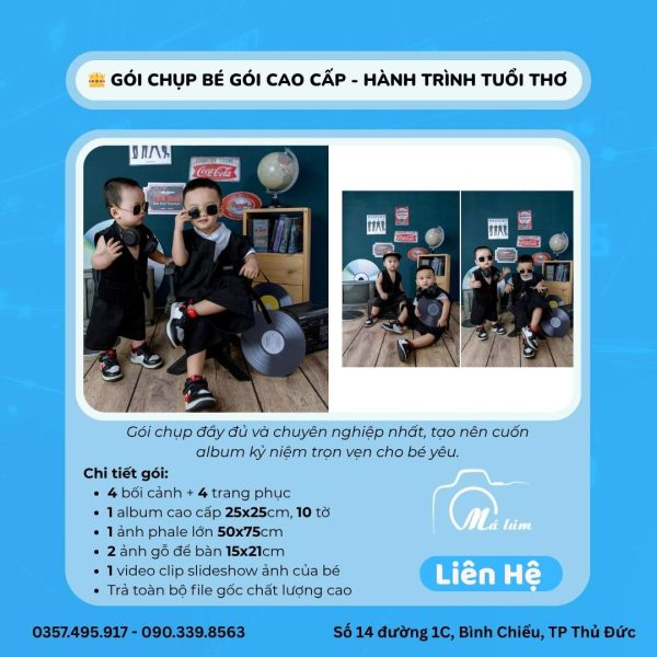Gói Chụp Ảnh Bé Cao Cấp - Hành Trình Tuổi Thơ